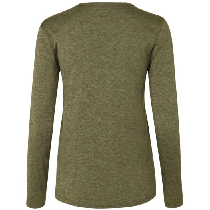 GEYSER seamless langærmet dame T-shirt, Oliven melange, S
