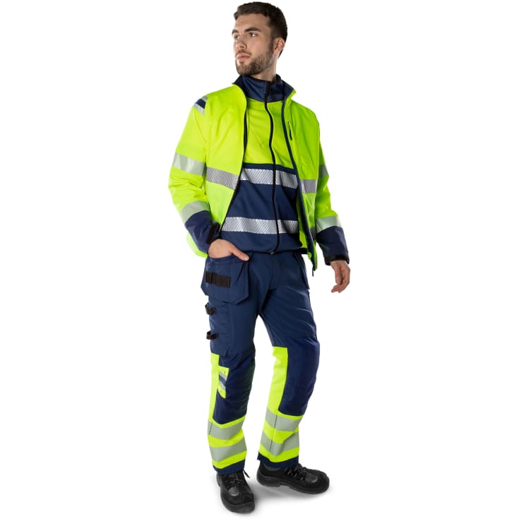 Fristads Green håndværkerbukser full stretch 2643 GSTP, Hi-vis Gul/marineblå, C152