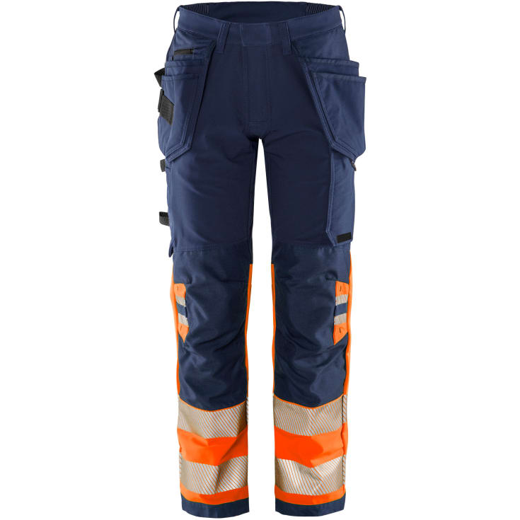 Fristads Green håndværkerbukser full stretch 2643 GSTP, Hi-Vis Orange/Marine, C48