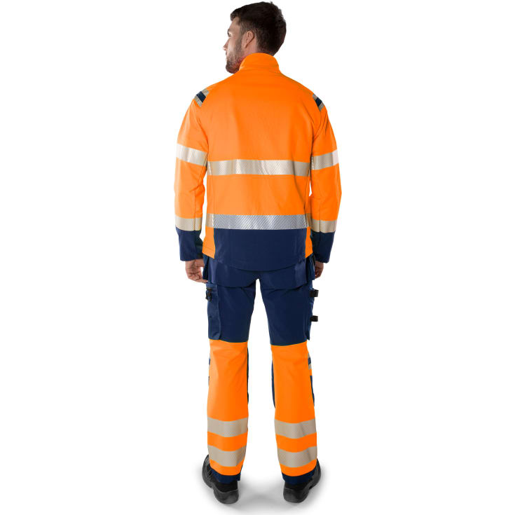 Fristads Green håndværkerbukser full stretch 2643 GSTP, Hi-Vis Orange/Marine, C48