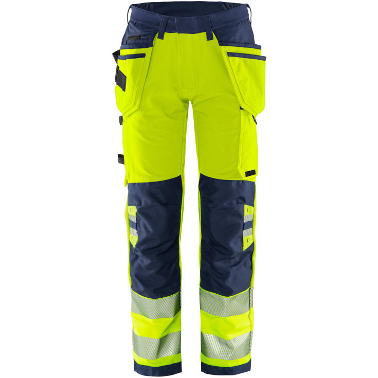 Fristads Green håndværkerbukser 2644 GSTP full stretch, Hi-Vis gul/marine, C54