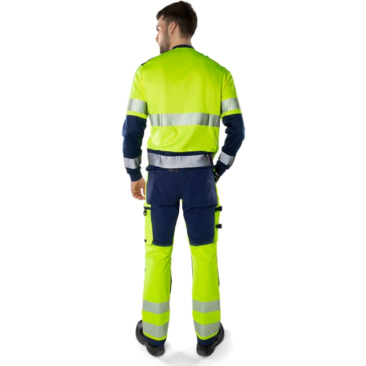 Fristads Green håndværkerbukser 2644 GSTP full stretch, Hi-Vis gul/marine, C54
