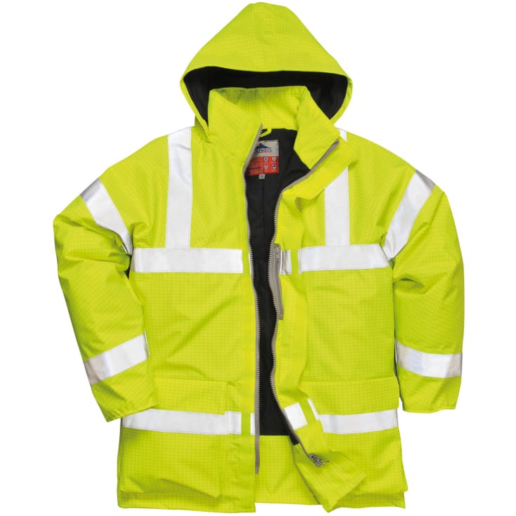 Portwest BizFlame regnjakke, Hi-Vis Gul, 6XL