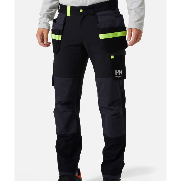 Helly Hansen Oxford håndværkerbukser med 4-vejs stretch, sort/mørkegrå, str. C52