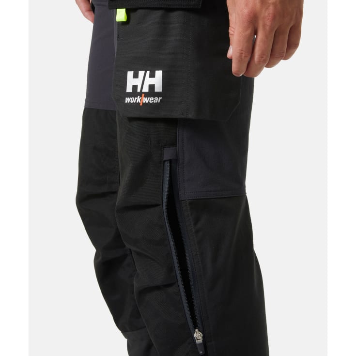 Helly Hansen Oxford arbeidsbukse med 4-veis stretch, mørkegrå/sort, str. C52