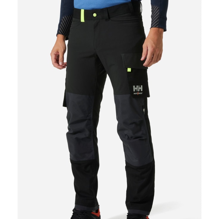 Helly Hansen Oxford arbejdsbukser med 4-vejs stretch, sort/mørkegrå, str. C44