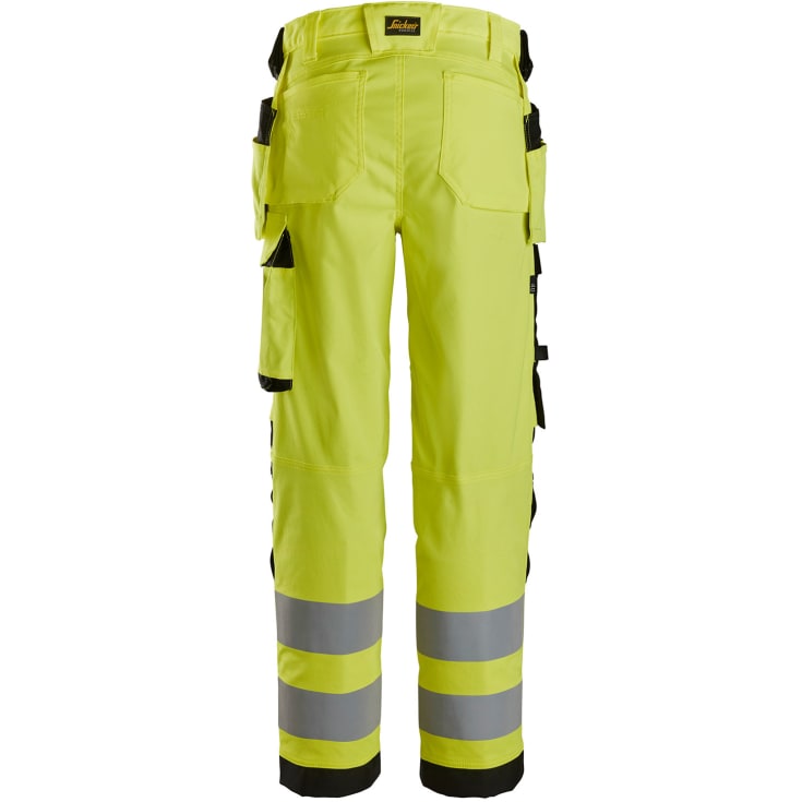 Snickers dame håndværkerbukser 6743, Hi-vis Gul/Sort, 52