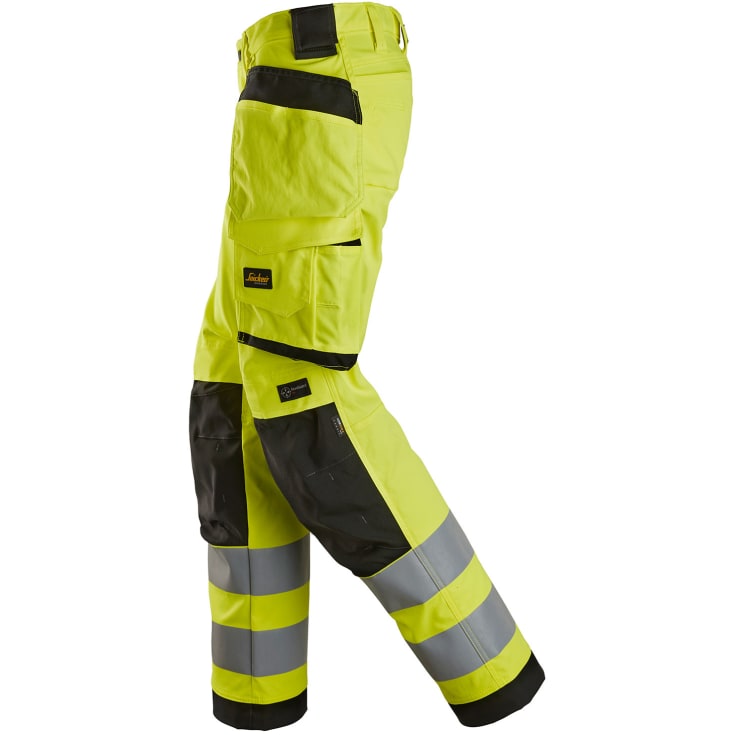Snickers dame håndværkerbukser 6743, Hi-vis Gul/Sort, 52