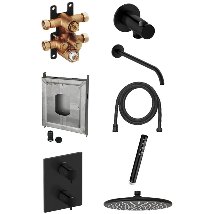 Damixa Silhouet dusjsett, matt sort pvd