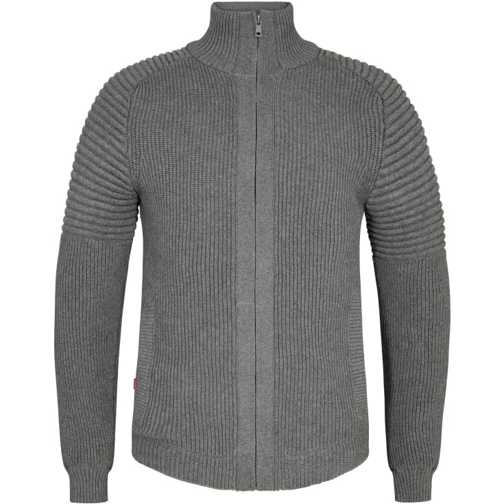 Engel Extend windbreaker strikcardigan, Gråmeleret, 2XL