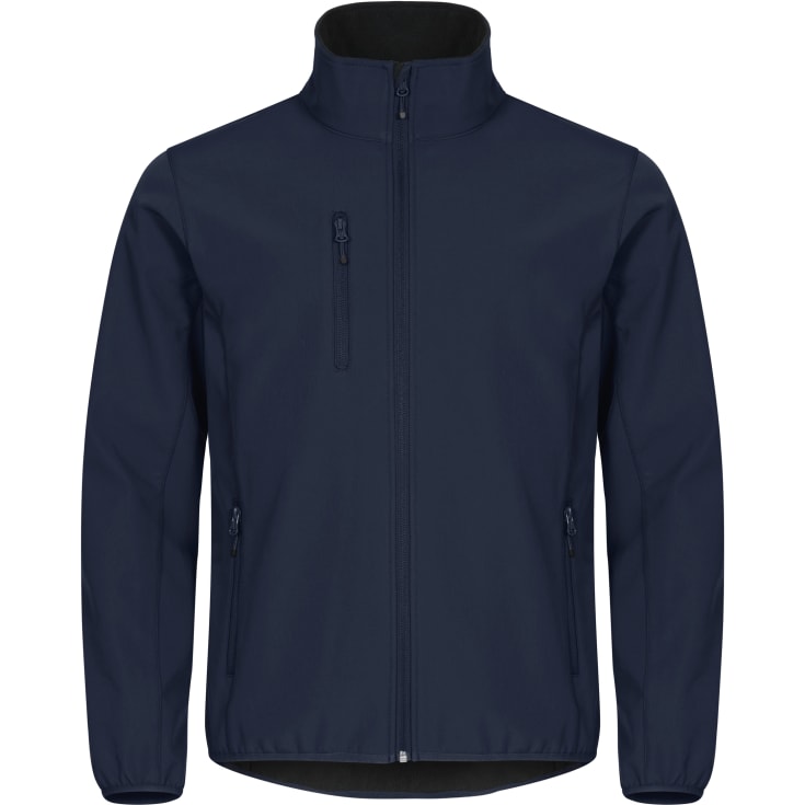 Clique Classic softshelljakke, mørk marineblå, str. 4XL