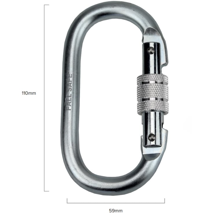 Fall Safe FS082 støtteline med karabiner, Sort, ONESIZE