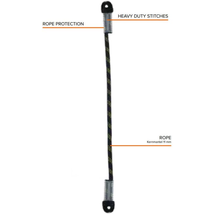Fall Safe FS082 støtteline med karabiner, Sort, ONESIZE