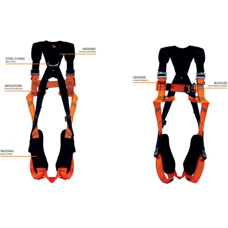 Fall Safe BASIC 3 faldsikringssæt med 20m reb, Sort/Orange, ONESIZE