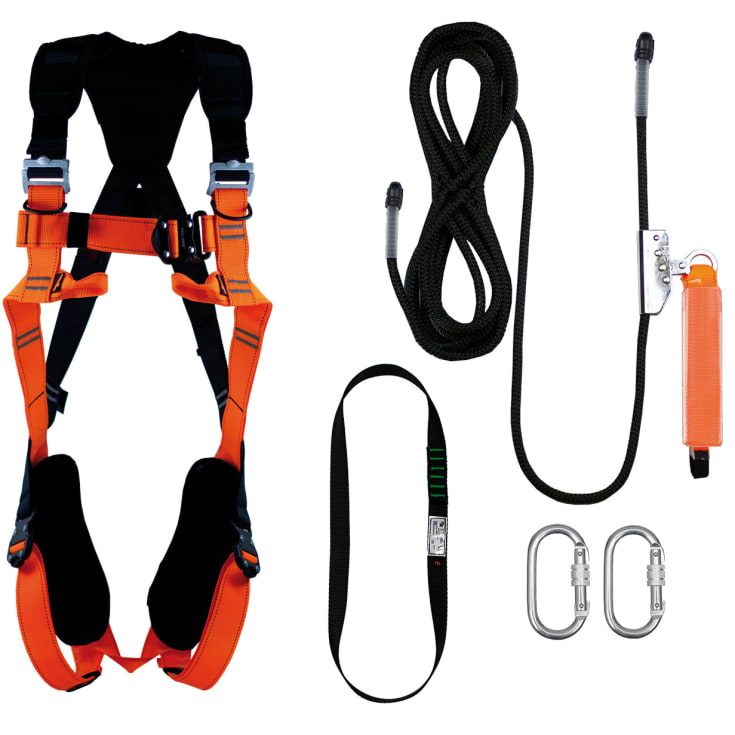 Fall Safe BASIC 3 faldsikringssæt med 20m reb, Sort/Orange, ONESIZE