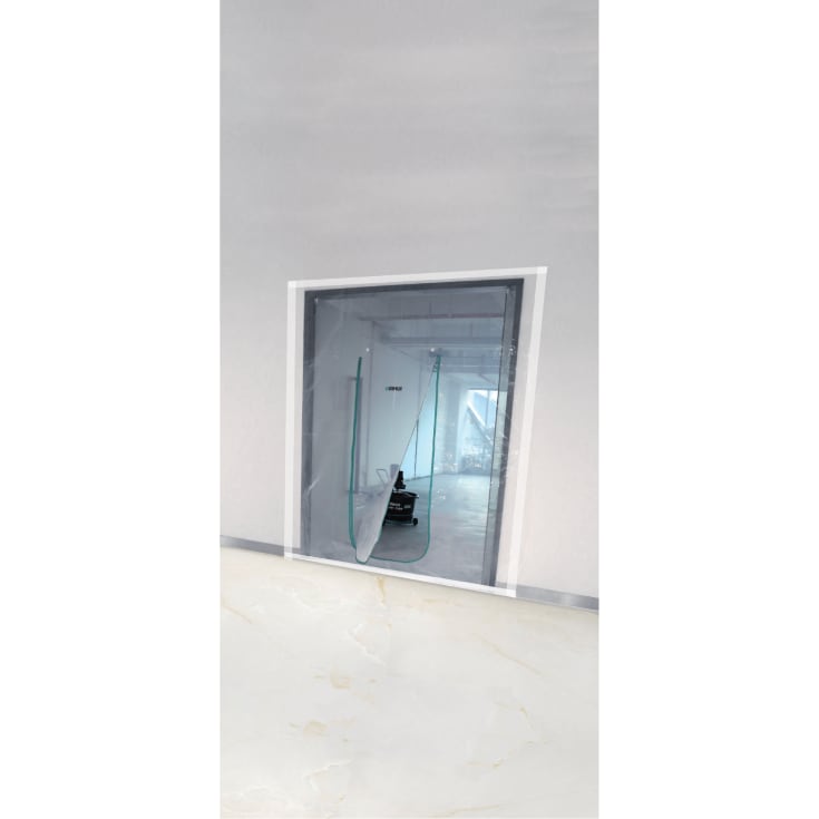 Støvdør i plastfolie med lynlås, XL med U-åbning