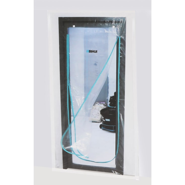 Støvdør i plastfolie med lynlås, U-åbning