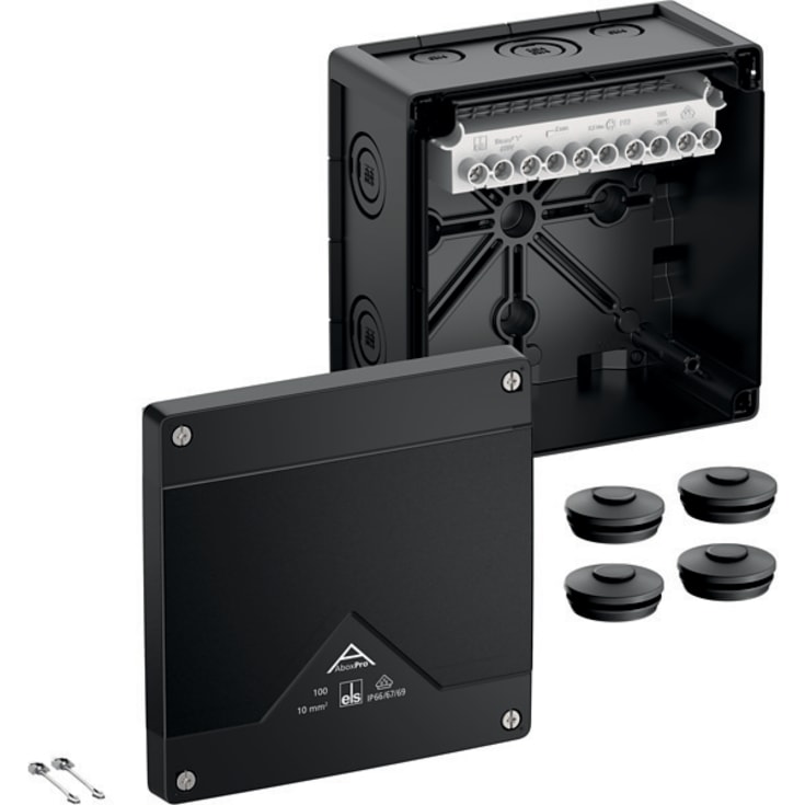 Forgreningsdåse Abox Pro 100-10mm²/sw sort