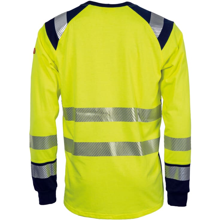 Tranemo FR langærmet T-shirt, Hi-Vis gul/marine, M