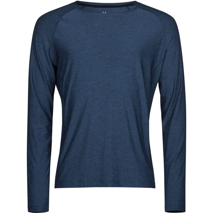 Tee Jays langærmet Cooldry T-shirt, Navy melange, 2XL
