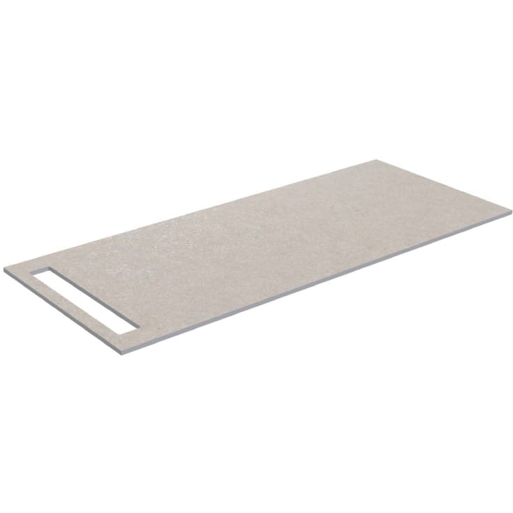 Korsbakken benkeplate med håndkleholder, 110x46 cm, sandfarget