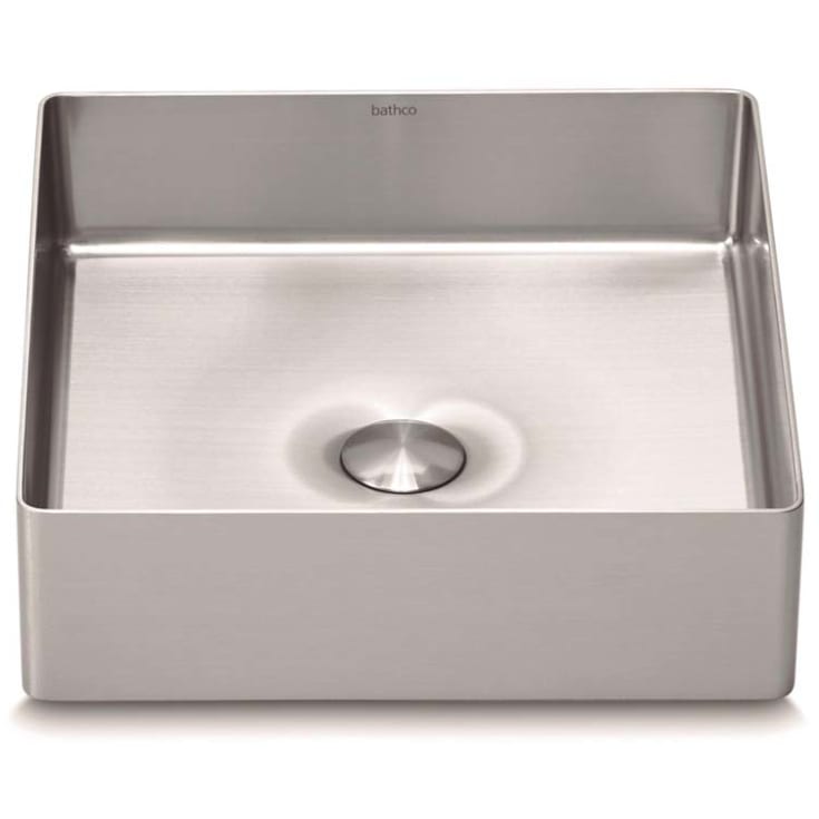 Detroit toppmontert servant, 40x40 cm, børstet stål