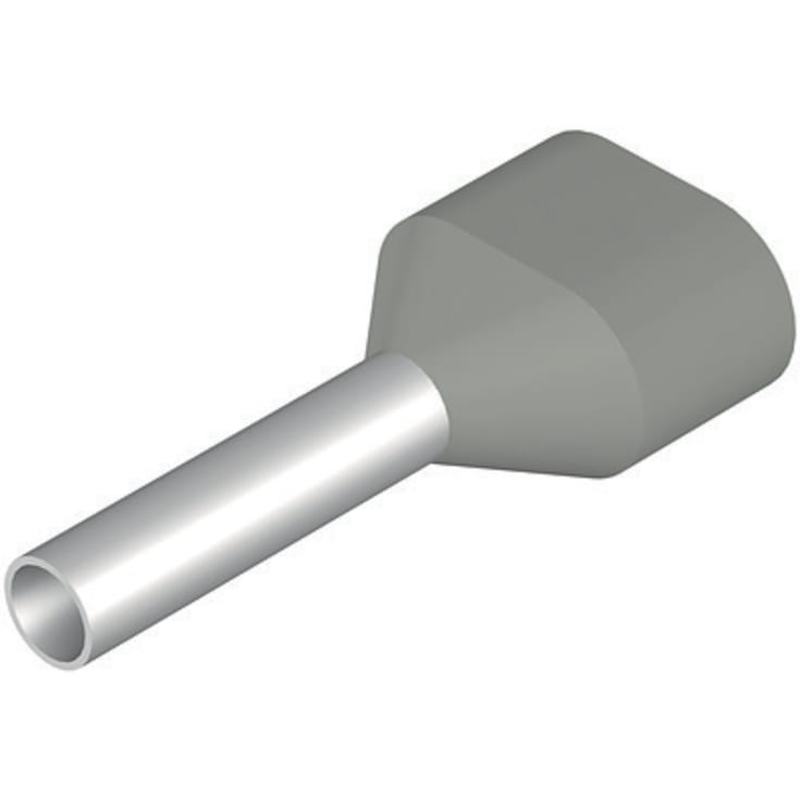 100 stk Tylle Isolerede dobbelt 0,75 mm² grå H 0,75/15D (100) (D)