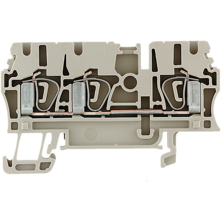 Gennemgangsklemme ZDU 2,5/3AN fjeder/fjeder, beige