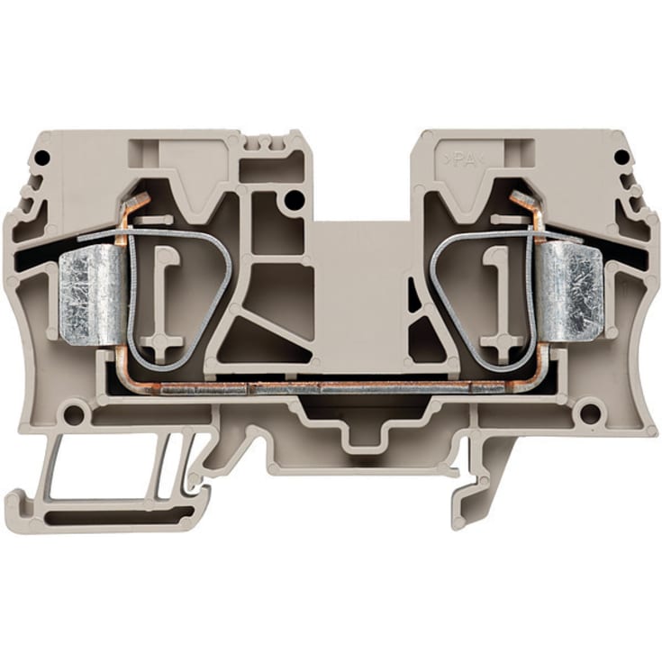 Gennemgangsklemme ZDU 16 fjeder/fjeder, beige