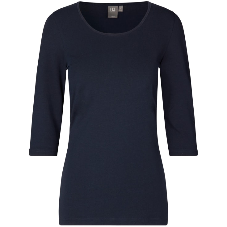ID 3/4 ærmet dame stretch T-shirt, Navy, S
