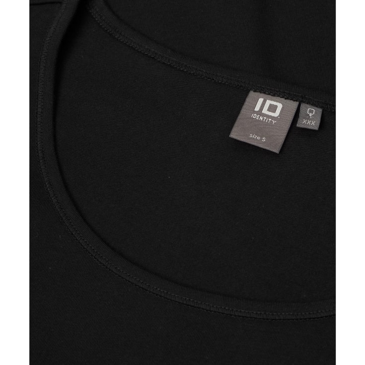 ID 3/4 ærmet dame stretch T-shirt, Sort, 2XL