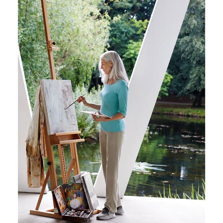 ID 3/4 ærmet dame stretch T-shirt, Støvet Aqua, S