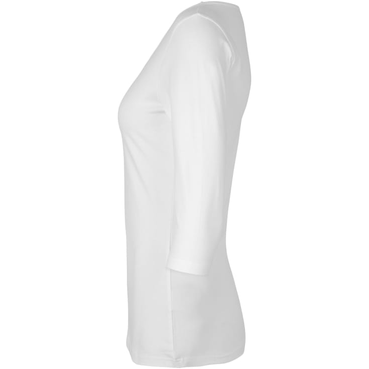 ID 3/4 ærmet dame stretch T-shirt, Hvid, S