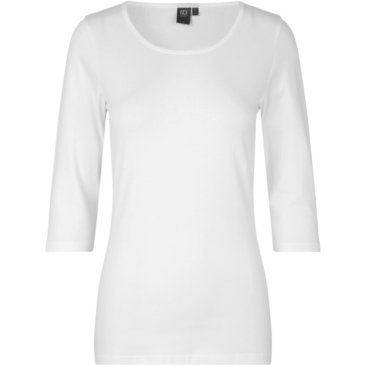 ID 3/4 ærmet dame stretch T-shirt, Hvid, S