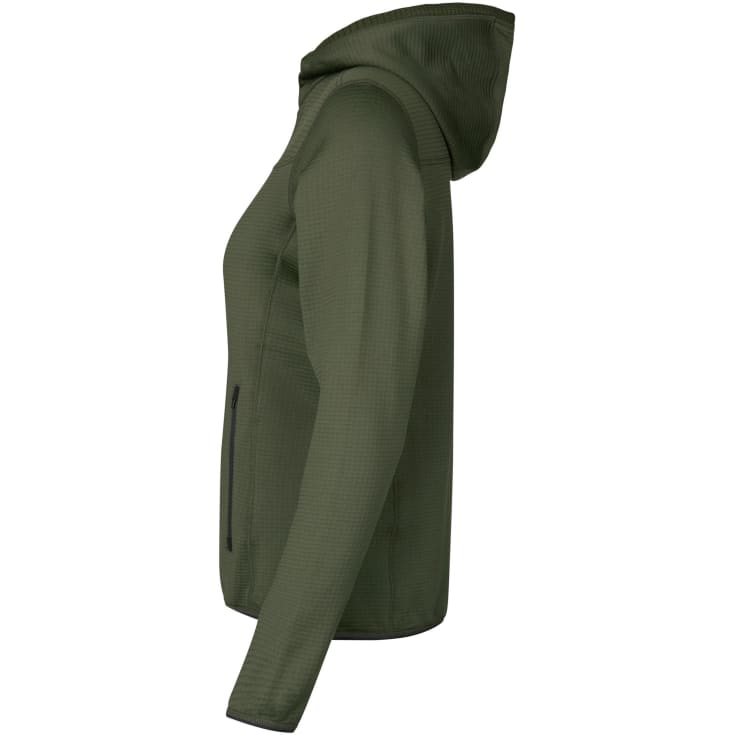 ID Stretch Komfort dame fleecetrøje, Olivengrøn, 3XL