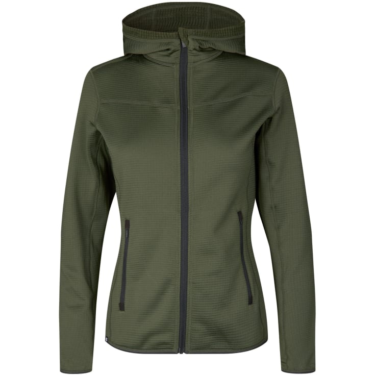 ID Stretch Komfort dame fleecetrøje, Olivengrøn, 3XL