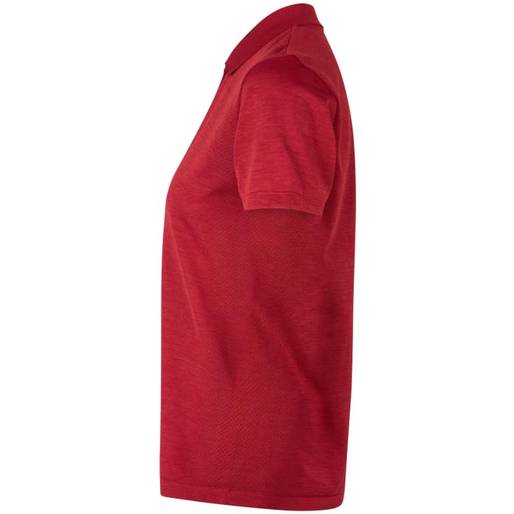 ID Active dame polo T-shirt, Mørk Rød Melange, XL