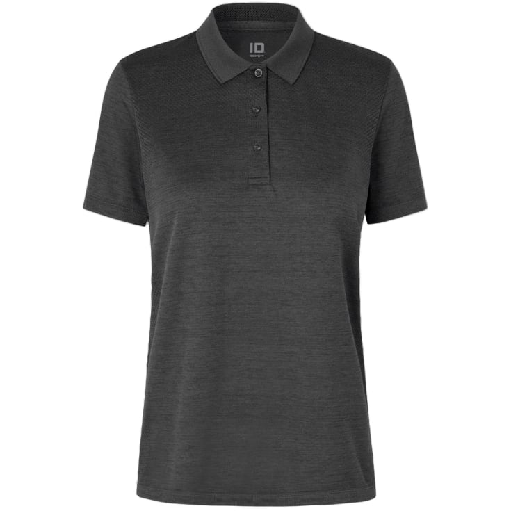 ID Active dame polo T-shirt, Antracit Melange, XL