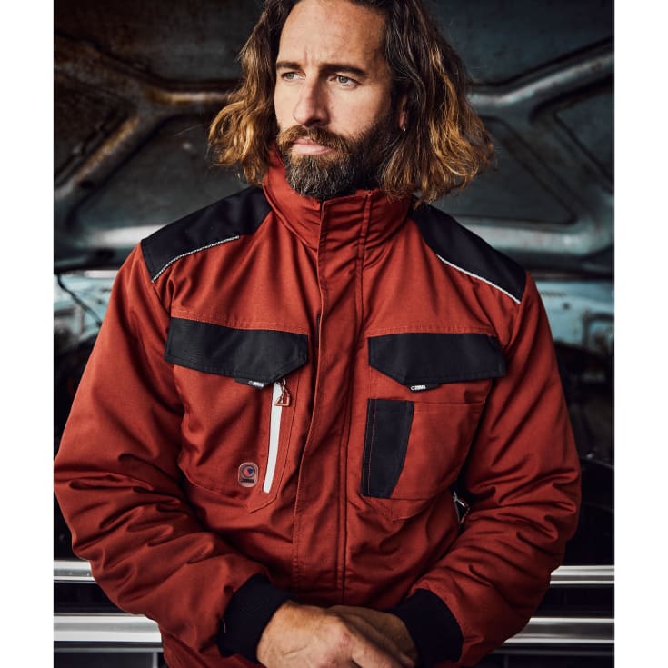 Terrax pilotjakke, Rødbrun/Sort, M