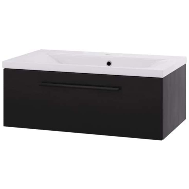 Linn Bad Ingrid servantskap, 1 skuff, 80x45,3x28,5 cm, sort eik