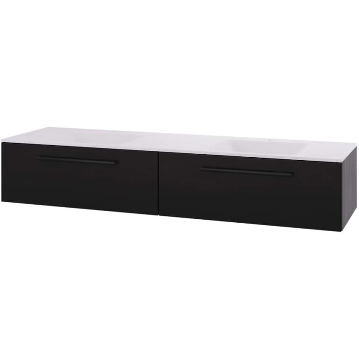Linn Bad Ingrid servantskap, 2 Skuffer, dobbel, 160x45,3x57 cm, sort eik