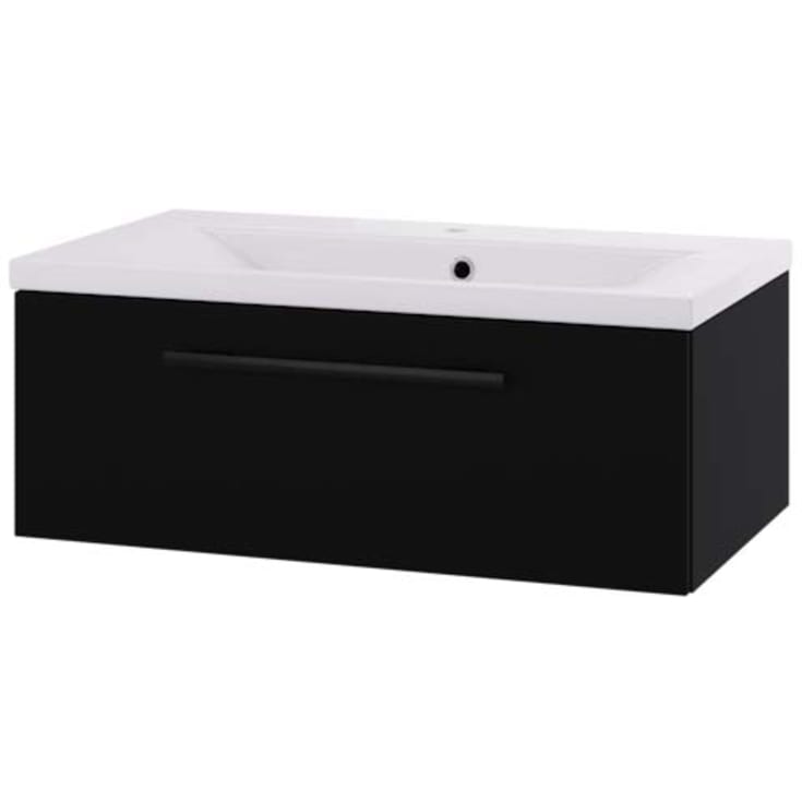 Linn Bad Ingrid servantskap, 1 skuff, 80x45,3x28,5 cm, sort matt
