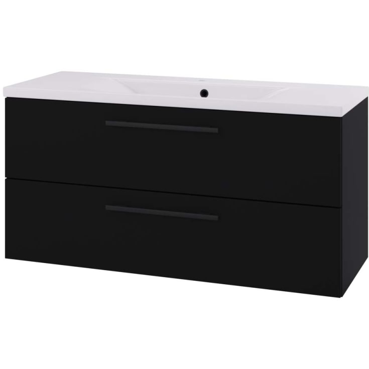 Linn Bad Ingrid servantskap, 2 skuffer, venstre, 120x45,3x57 cm, sort matt