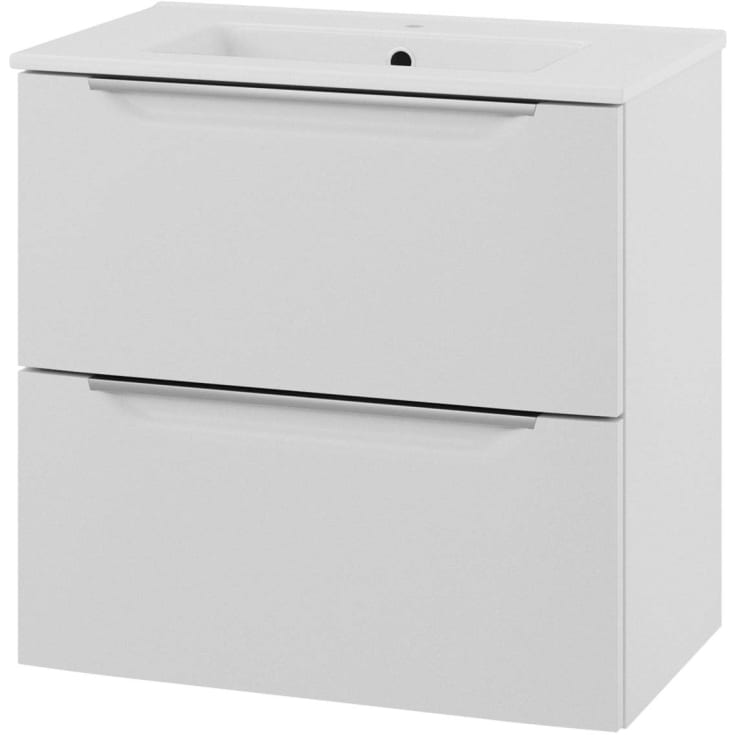 Linn Bad Mari Smal servantskap, 2 skuff, 60x35x57 cm, senter, hvit matt