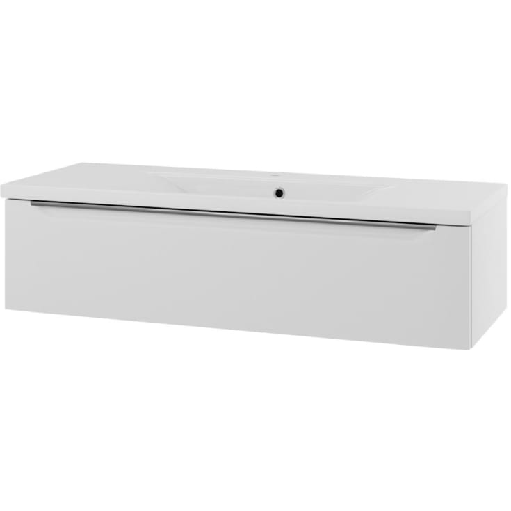 Linn Bad Mari servantskap, 1 skuff, 120x45,6x28,5 cm, senter, hvit matt