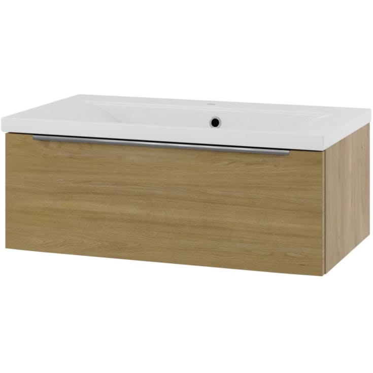 Linn Bad Mari servantskap, 1 skuff, 80x45,6x28,5 cm, senter, eikefolie