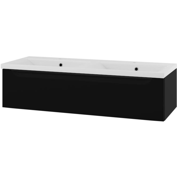 Linn Bad Mari servantskap, 1 skuff, 120x45,6x28,5 cm, høyre, sort matt