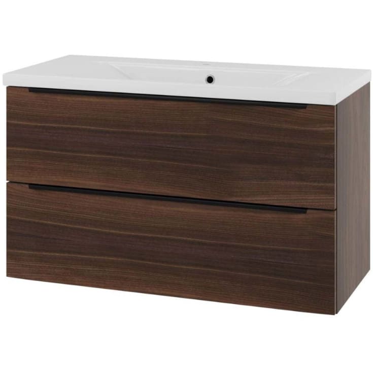 Linn Bad Mari servantskap, 2 skuffer, 100x45,6x57 cm, senter, valnøtt