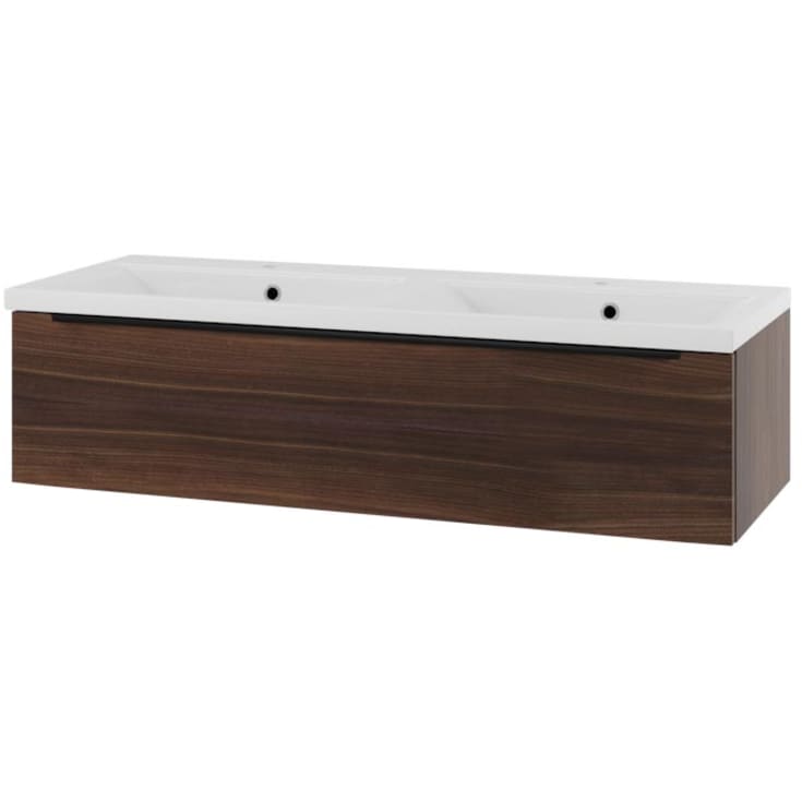 Linn Bad Mari servantskap, 1 skuff, 120x45,6x28,5 cm, høyre, valnøtt