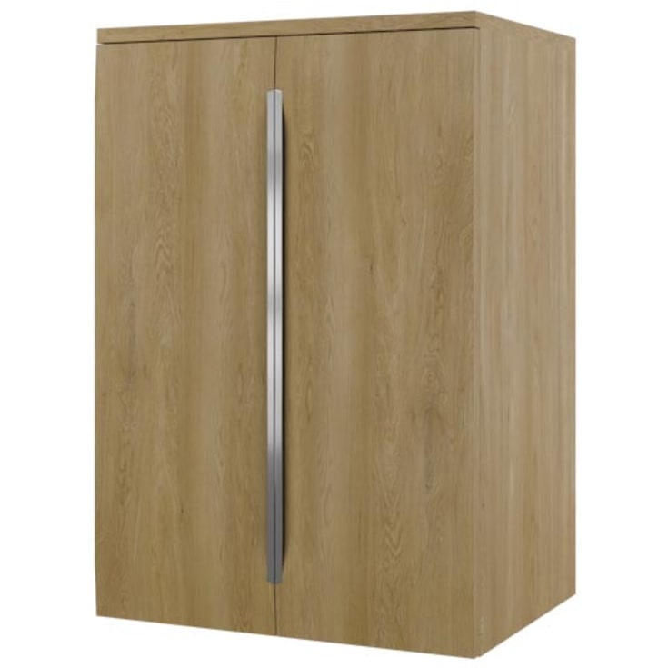 Linn Bad Mari Sideskap, 2 dører, 60x45,6x87,8 cm, 2 hyller, eikefolie